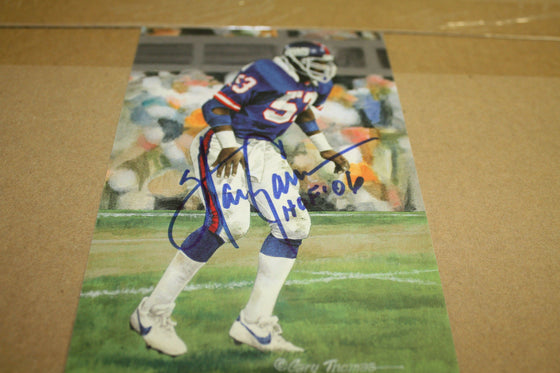 NY GIANTS HARRY CARSON SIGNED GOAL LINE ART CARD HOF 2006