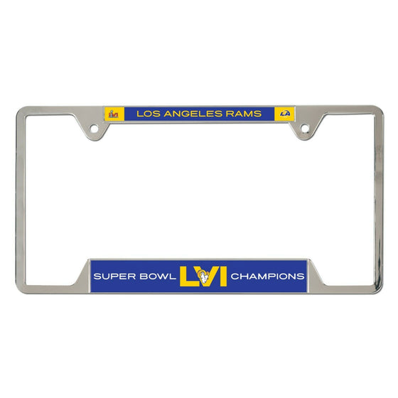 Super Bowl 56 LVI Champions Los Angeles Rams Metal License Plate Frame - 757 Sports Collectibles