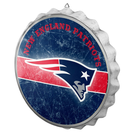 NFL Metal Distressed Bottle Cap Wall Sign-Pick Your Team- Free Shipping (New England Patriots)