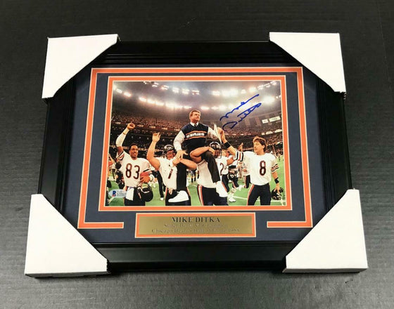 MIKE DITKA CHICAGO BEARS AUTOGRAPHED SIGNED 8x10 FRAMED PHOTO BAS COA