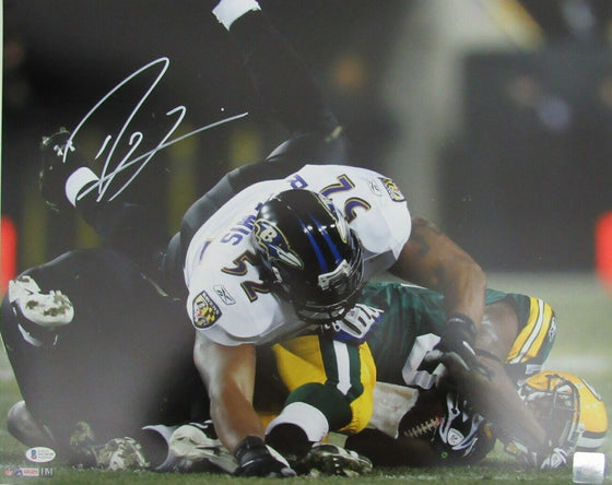 Ray Lewis HOF Baltimore Ravens Signed Autographed 16x20 Photo Beckett BAS COA - 757 Sports Collectibles