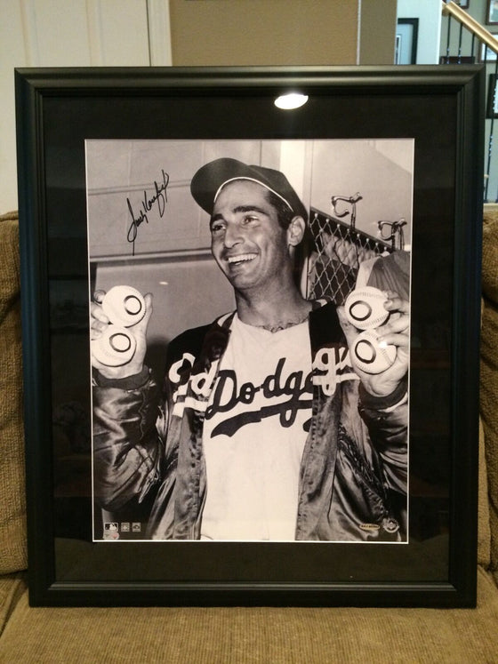 Sandy Koufax Signed Framed No Hitter 16x20 Photo Dodgers Upperdeck UDA BAJ85401