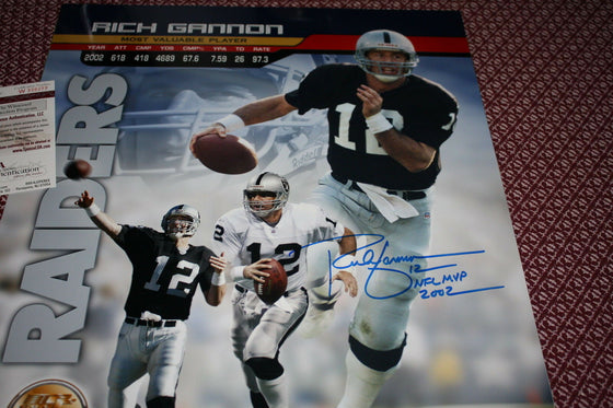 OAKLAND RAIDERS RICH GANNON SIGNED 16X20 MVP 2002 PHOTO JSA WITNESS NICE!!