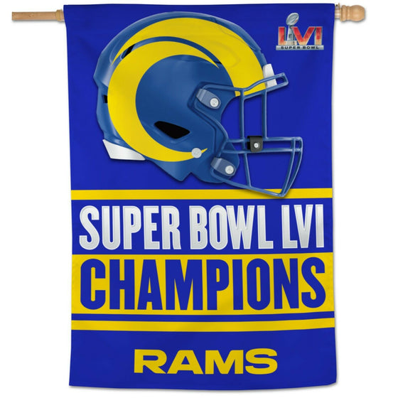 Super Bowl 56 LVI Champions Los Angeles Rams 28x40 Banner - 757 Sports Collectibles