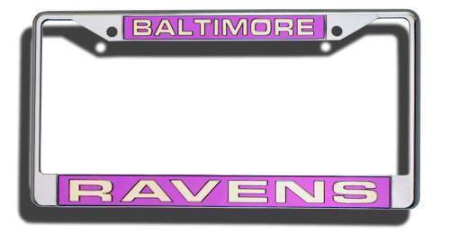 NFL Baltimore Ravens Laser-Cut Chrome License Plate Frame - 757 Sports Collectibles