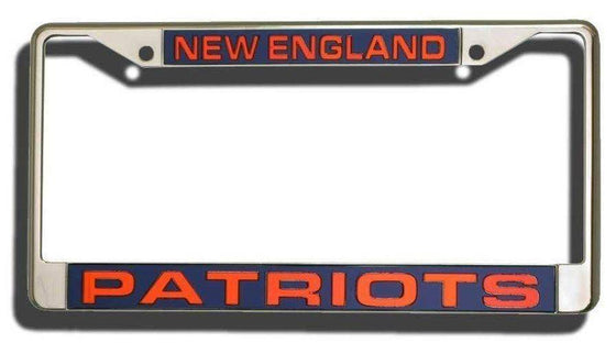 New England Patriots Laser Cut Chrome License Plate Frame - 757 Sports Collectibles