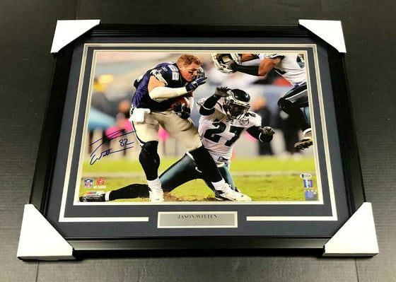 JASON WITTEN DALLAS COWBOYS NO HELMET Autographed Framed 16x20 BECKETT BAS COA