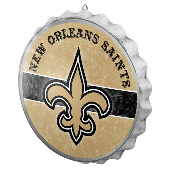 NFL Metal Distressed Bottle Cap Wall Sign-Pick Your Team- Free Shipping (New Orleans Saints)
