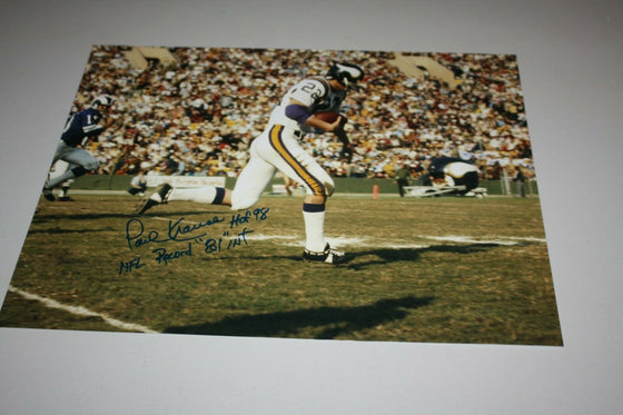 MINNESOTA VIKINGS PAUL KRAUSE #22 SIGNED 16X20 PHOTO HOF 1998 W/INSCRIPTION