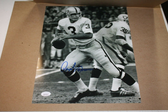 OAKLAND RAIDERS DARYLE LAMONICA #3 MAD BOMBER SIGNED 11X14 PHOTO AFL POSE JSA