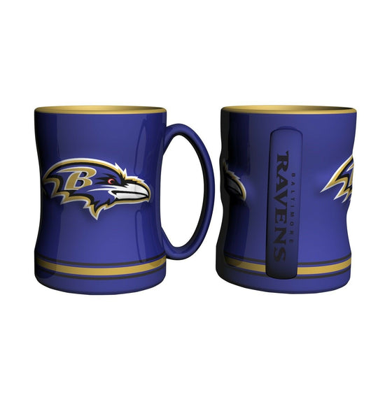 Boelter Brands NFL 14oz Ceramic Relief Sculpted Mug(1) PICK YOUR TEAM (Baltimore Ravens)