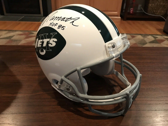 Joe Namath Autographed New York Jets Authentic Throwback Helmet HOF 85 Beckett