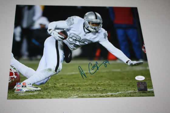 OAKLAND RAIDERS AMARI COOPER #89 SIGNED 11X14 PHOTO AWAY RUSH POSE JSA WITNESS!