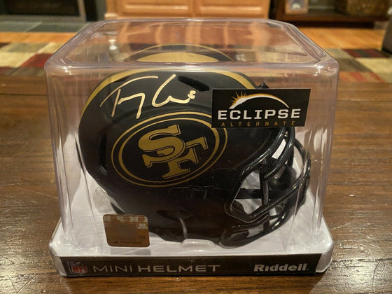 Trey Lance Autographed San Francisco 49ers Eclipse Mini Helmet Beckett - 757 Sports Collectibles