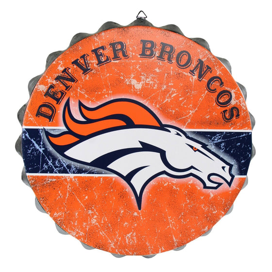 NFL Metal Distressed Bottle Cap Wall Sign-Pick Your Team- Free Shipping (Denver Broncos)