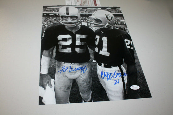 OAKLAND RAIDERS FRED BILETNIKOFF & CLIFF BRANCH DUAL SIGNED 11X14 PHOTO HOME JSA