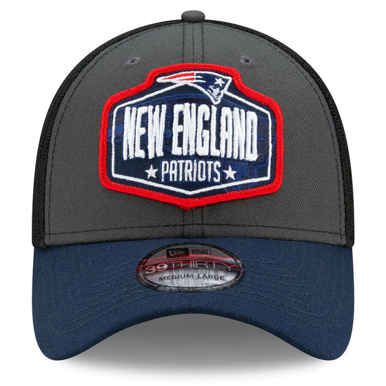 New England Patriots New Era 2021 NFL Draft Trucker 39THIRTY Flex Hat-Gray/Black - 757 Sports Collectibles