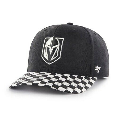 '47 Las Vegas Golden Knights NHL Black Check Up MVP DP Hockey Adjustable Cap Hat - 757 Sports Collectibles