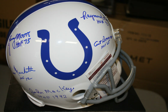 BALTIMORE COLTS HOFERS (5) SIGNED FULL SIZE HELMET DONOVAN, MACKEY, BERRY JSA - 757 Sports Collectibles