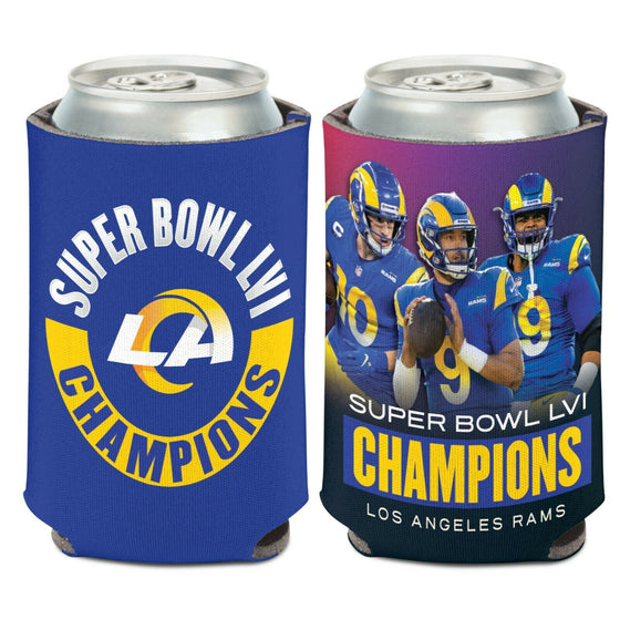 Super Bowl 56 LVI Champions Los Angeles Rams 12oz Double Sided Koozie - 757 Sports Collectibles