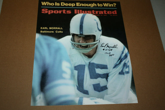 BALTIMORE COLTS EARL MORRALL SIGNED 11X14 PHOTO 1968 MVP SI COVER