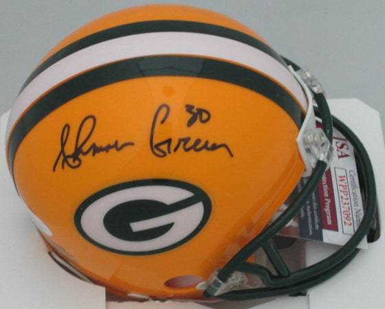 Packers Running Back AHMAN GREEN Signed Riddell Mini Helmet AUTO -