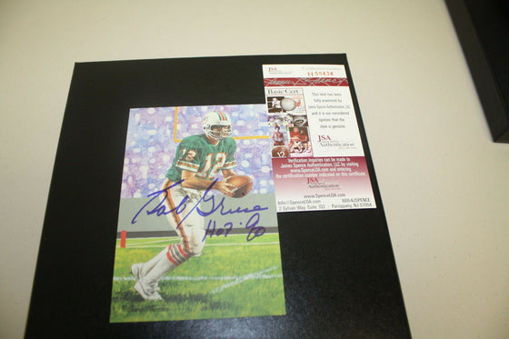 MIAMI DOLPHINS BOB GRIESE SIGNED GOAL LINE ART CARD HOF 1990 JSA