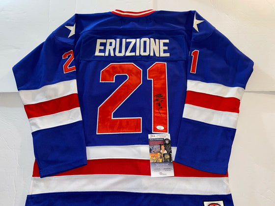 Mike Eruzione Autographed/Signed Jersey Blue JSA COA Team USA - 757 Sports Collectibles