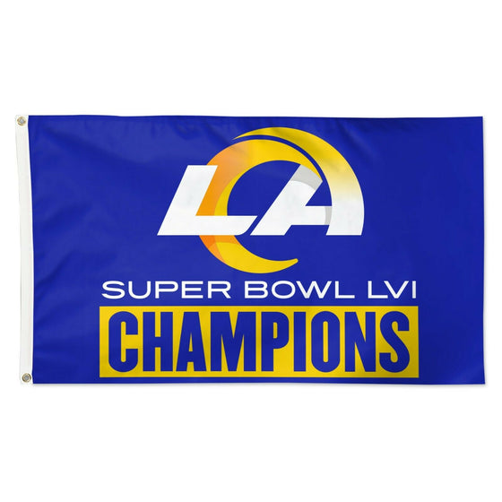 Super Bowl 56 LVI Champions Los Angeles Rams 3x5 Flag - 757 Sports Collectibles