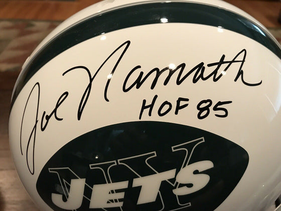 Joe Namath Autographed New York Jets Authentic Throwback Helmet HOF 85 Beckett