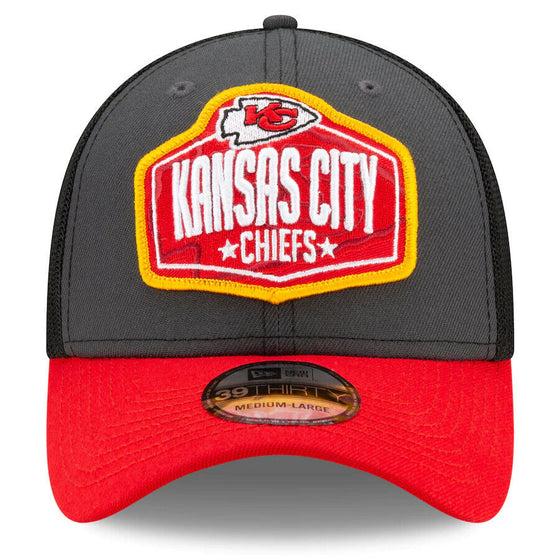 Kansas City Chiefs New Era 2021 NFL Draft Trucker 39THIRTY Flex Hat-Gray/Black - 757 Sports Collectibles