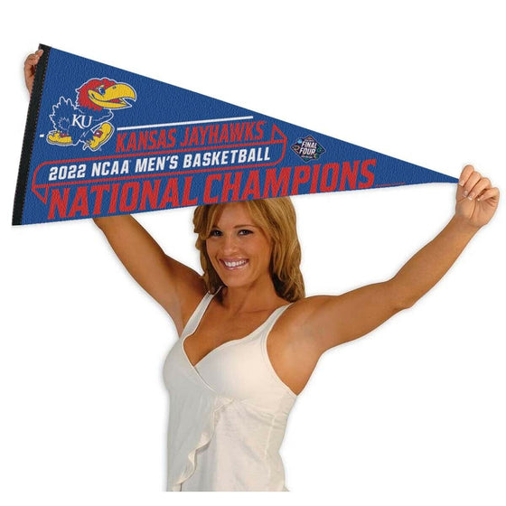 University of Kansas 2022 Basketball National Champions Full Size Pennant - 757 Sports Collectibles