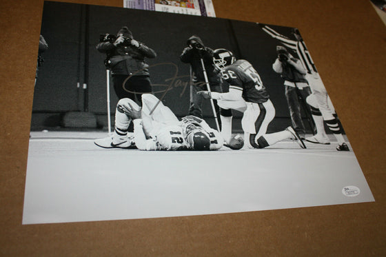 NEW YORK GIANTS LAWRENCE TAYLOR SIGNED 11X14 PHOTO HOF 1999 JSA CERT CUNNINGHAM