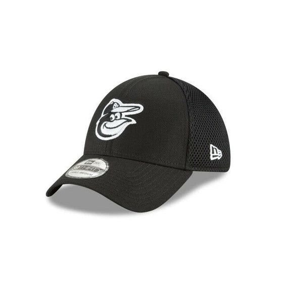 Baltimore Orioles MLB New Era "Black Neo" 39THIRTY Flex Hat - Black/White - 757 Sports Collectibles