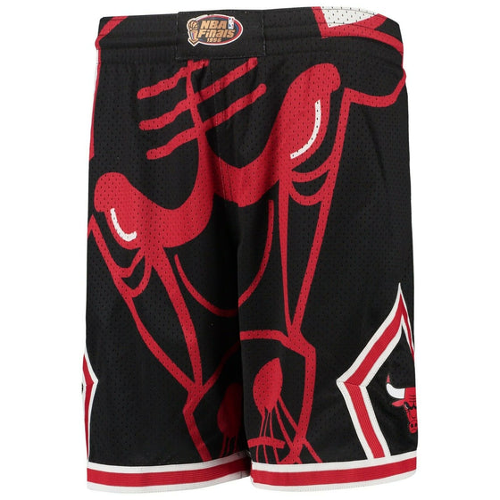 Chicago Bulls NBA Mitchell & Ness Big Face Shorts - Black/Red