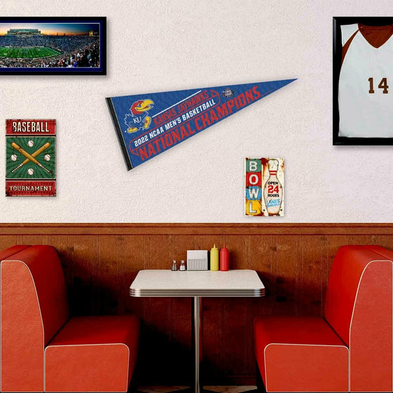 University of Kansas 2022 Basketball National Champions Full Size Pennant - 757 Sports Collectibles