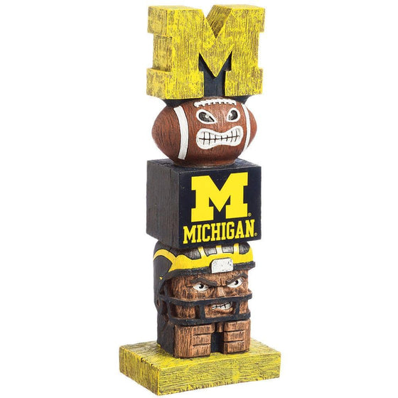 Michigan Wolverines Tiki Totem Pole Mascot Figurine Statues - 757 Sports Collectibles