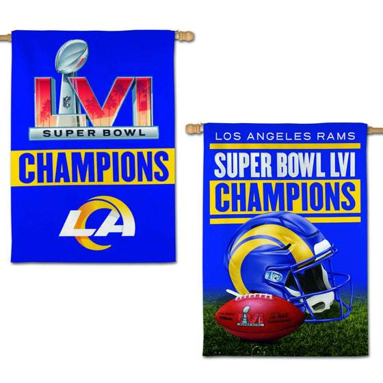 Super Bowl 56 LVI Champions Los Angeles Rams Double Sided 28x40 Banner - 757 Sports Collectibles