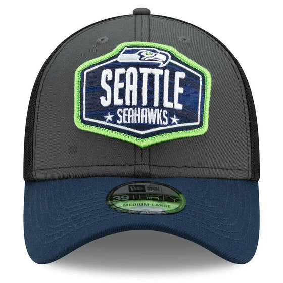 Seattle Seahawks New Era 2021 NFL Draft Trucker 39THIRTY Flex Hat-Gray/Blue - 757 Sports Collectibles