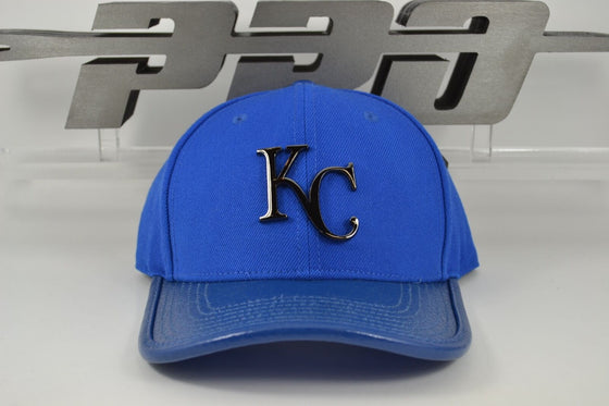 Kansas City Royals Black Metal Logo Curved Brim Strapback Pro Standard MLB Hat