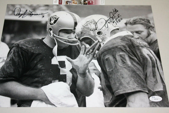 OAKLAND RAIDERS DARYLE LAMONICA & JIM OTTO SIGNED 11x14 "MUD" PHOTO JSA!