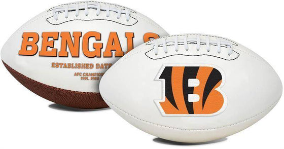 Cincinnati Bengals Embroidered Logo White Signature Series Football - 757 Sports Collectibles