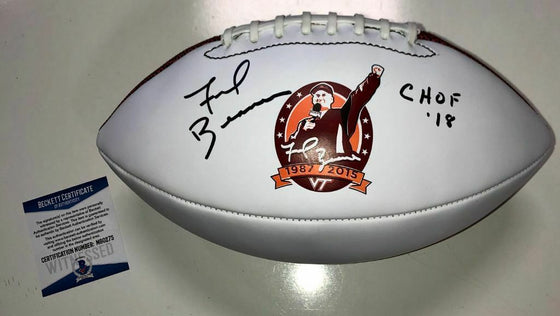 FRANK BEAMER SIGNED VIRGINIA TECH HOKIES 25 YEARS INSCRIBED FOOTBALL BECKETT COA - 757 Sports Collectibles