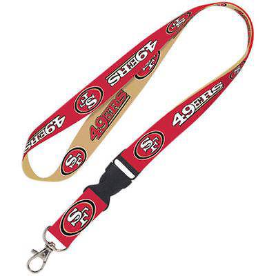 San Francisco 49ers 1" 2-Tone Thick Lanyard Breakway Key Keychain Velcro - 757 Sports Collectibles