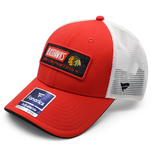 Chicago Blackhawks NHL Iconic Trucker Mesh Snapback Adjustable Hat - Red/Black