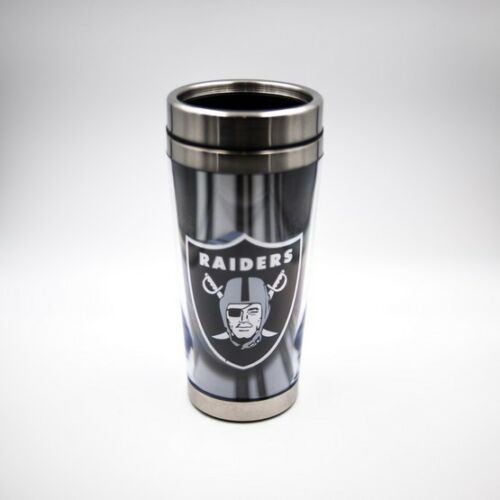 NFL Stainless Steel Travel Mug W/Clear Insert - Pick Your Team - FREE SHIPPING (Oakland Raiders)