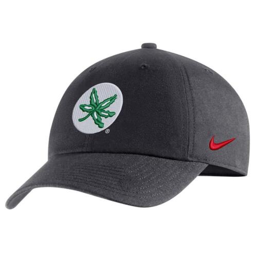 Nike Ohio State Buckeyes Campus Adjustable Hat - Anthracite - Buckeye Leaf - 757 Sports Collectibles