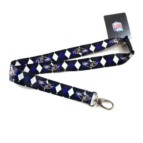 NFL Argyle 1" Lanyard - Pick Your Team - FREE SHIPPING (Baltimore Ravens)