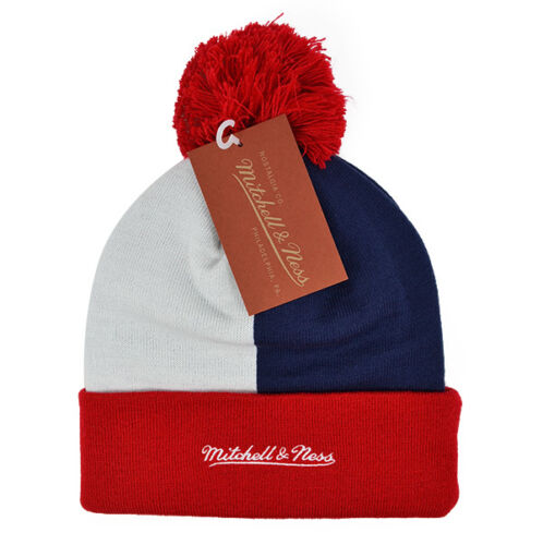 Washington Wizards OVER AND BACK KNIT Mitchell & Ness Cuffed Pom NBA Hat