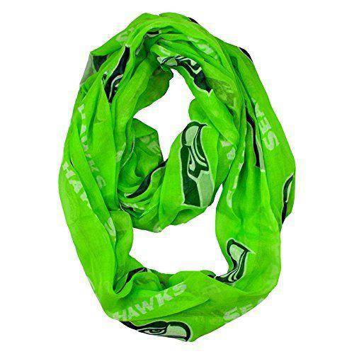 NFL Seattle Seahawks Endless Loop Lime Green Infinity Scarf - 757 Sports Collectibles